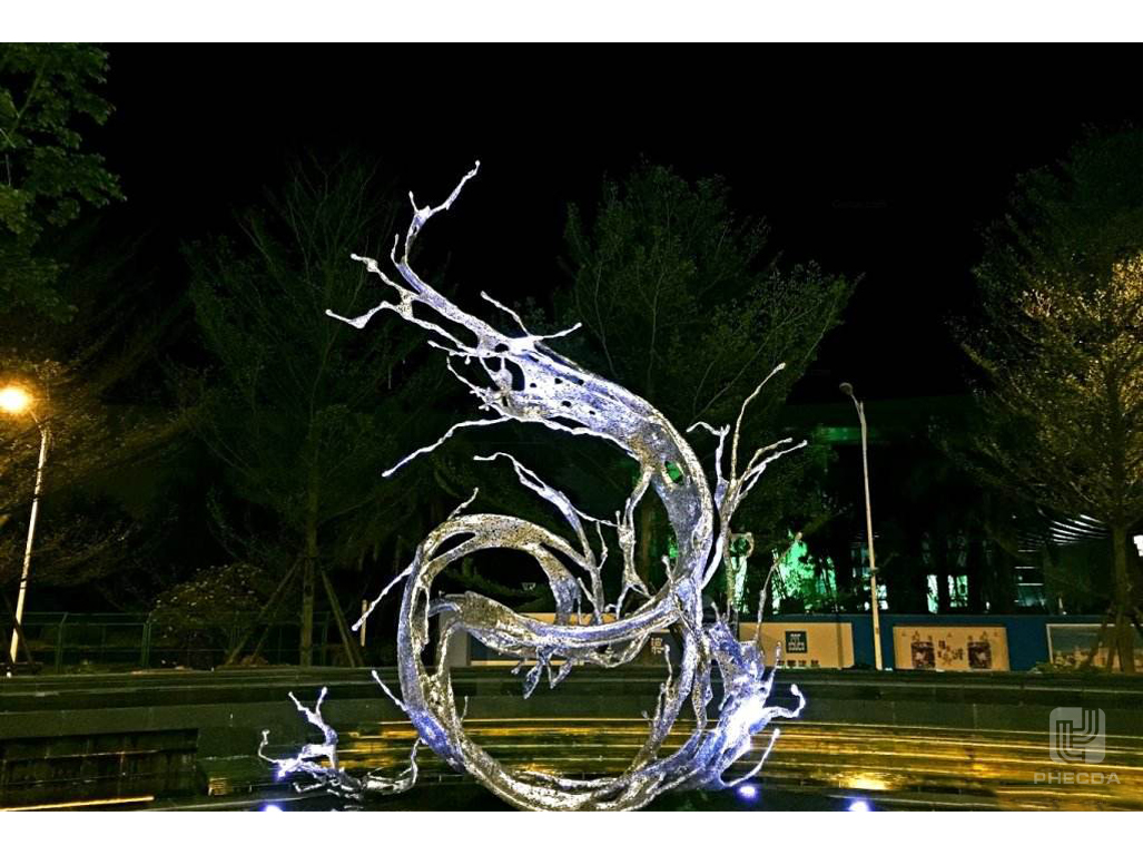 酒店镂空浪花不锈钢雕塑